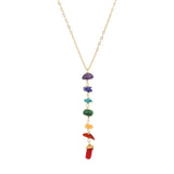 7 Chakra Gemstone Lariat Necklace