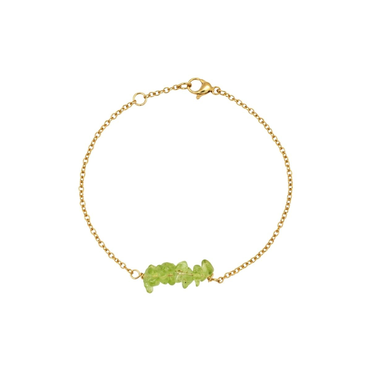 Peridot Gemstone Chip Chain Bracelet