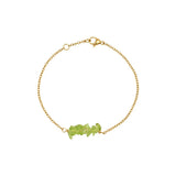 Peridot Gemstone Chip Chain Bracelet
