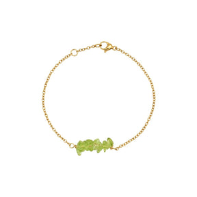 Peridot Gemstone Chip Chain Bracelet