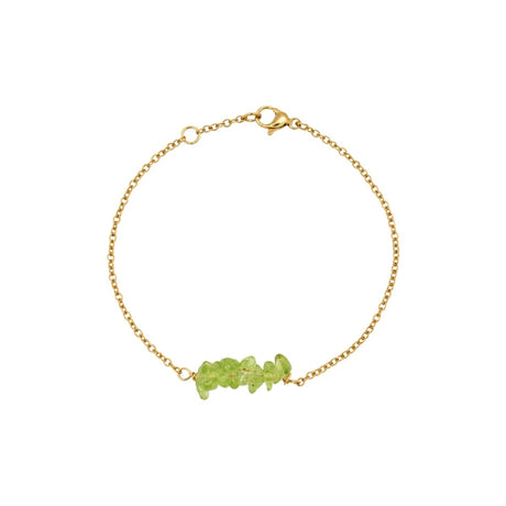 Peridot Gemstone Chip Chain Bracelet