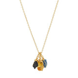 Raw Onyx Apatite and Citrine Gemstone Charm Necklace