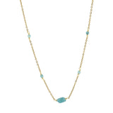 Raw Blue Apatite Gemstone Station Necklace