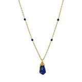 Raw Lapis Lazuli Gemstone Station Necklace 