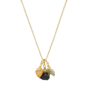 Scorpio Zodiac Raw Gemstone Trio Necklace