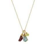 Virgo Zodiac Raw Gemstone Trio Necklace