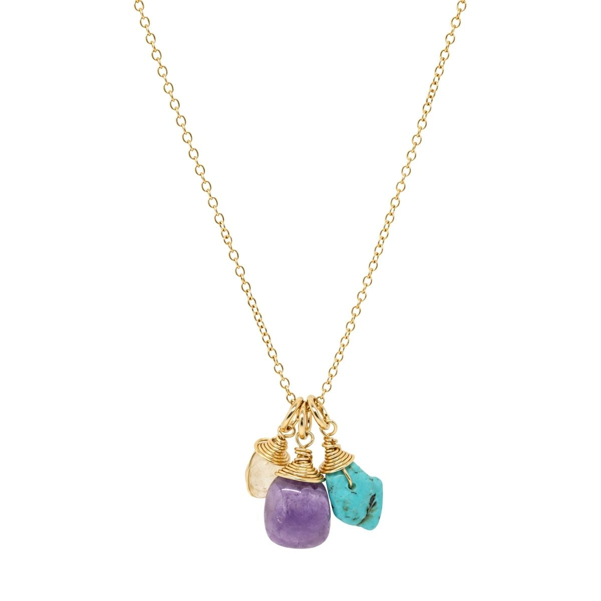 Sagittarius Zodiac Raw Gemstone Trio Necklace
