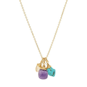 Sagittarius Zodiac Raw Gemstone Trio Necklace