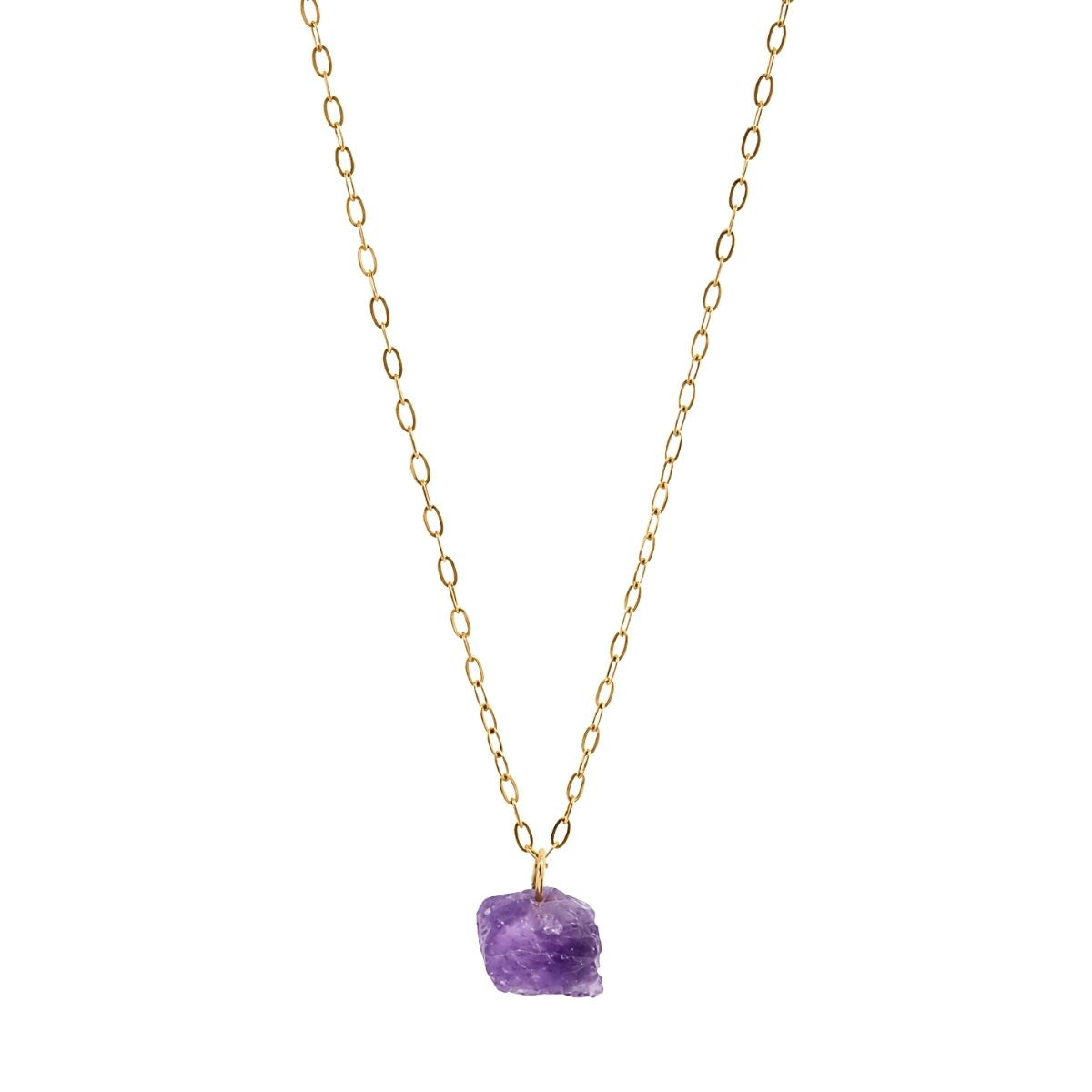 Raw Amethyst Pendant Necklace