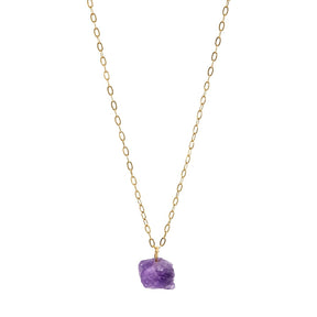 Raw Amethyst Pendant Necklace
