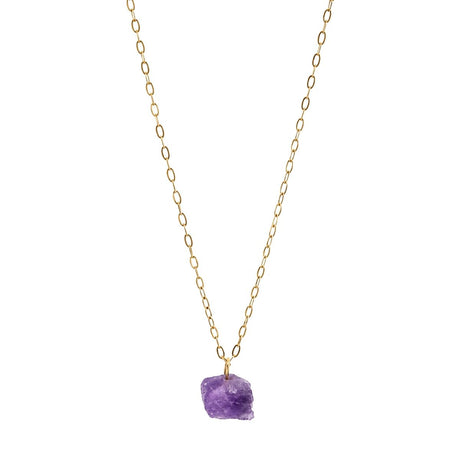 Raw Amethyst Pendant Necklace