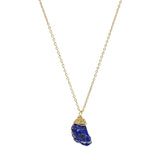 Raw Lapis Lazuli Gemstone Wire Wrapped Pendant Necklace
