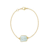 Raw Aquamarine Gemstone Wire Wrapped Chain Bracelet