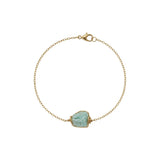 Raw Amazonite Gemstone Wire Wrapped Chain Bracelet