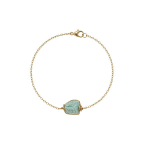 Raw Amazonite Gemstone Wire Wrapped Chain Bracelet