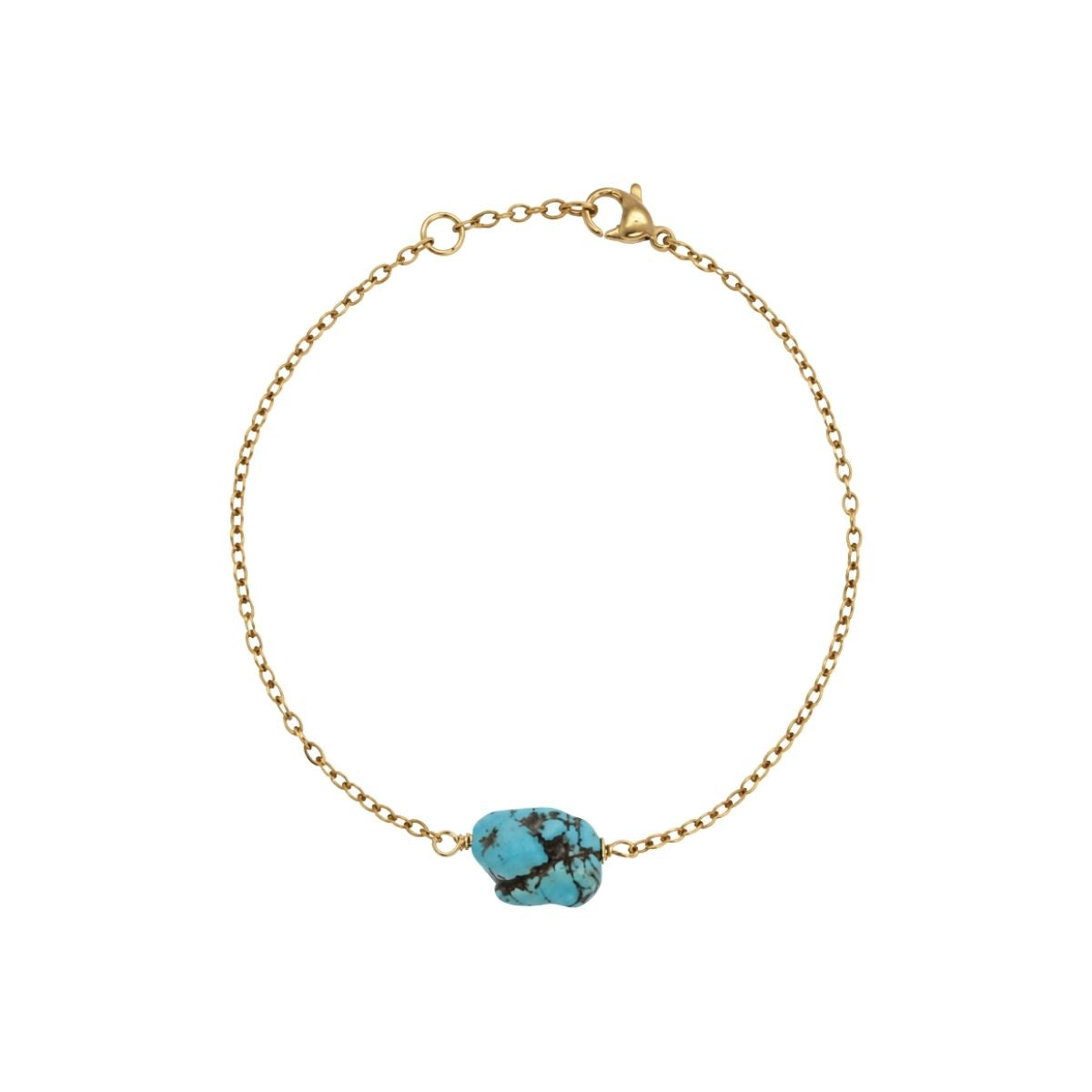Raw Turquoise Gemstone Chain Bracelet