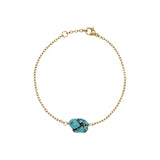 Raw Turquoise Gemstone Chain Bracelet