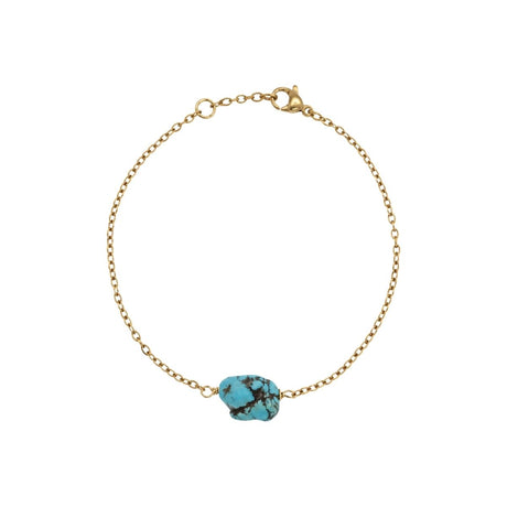 Raw Turquoise Gemstone Chain Bracelet