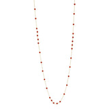 Carnelian Gemstone Beaded Station Long Necklace