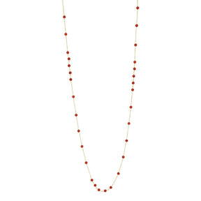 Carnelian Gemstone Beaded Station Long Necklace