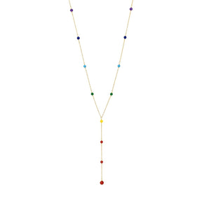 Chakra Gemstone Beaded Lariat Long Necklace