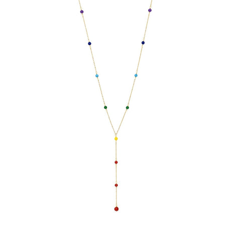 Chakra Gemstone Beaded Lariat Long Necklace