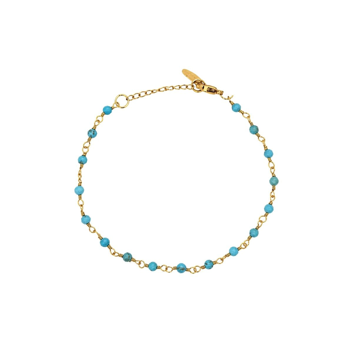 Turquoise Beaded Station Chain Bracelet