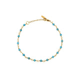 Turquoise Beaded Station Chain Bracelet