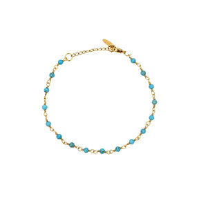 Turquoise Beaded Station Chain Bracelet