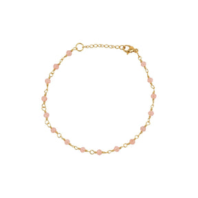 Rose Quartz Beaded Station Chain Bracelet
