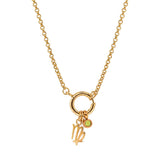 Virgo Zodiac Peridot Birthstone Charm Necklace