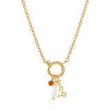 Capricorn Zodiac Garnet Birthstone Charm Necklace