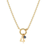 Libra Zodiac Sapphire Birthstone Charm Necklace