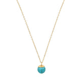 Turquoise Round Bead Gemstone Pendant Necklace
