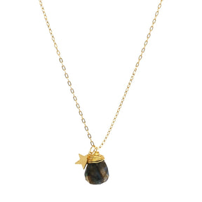 Labradorite & Star Charm Gemstone Pendant Necklace