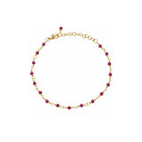 Ruby Beaded Station Chain Bracelet