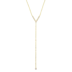 V Lariat Crystal Necklace
