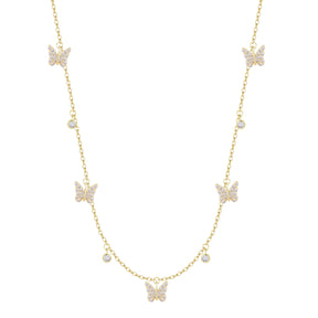 Butterfly Charm Choker Necklace