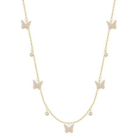 Butterfly Charm Choker Necklace