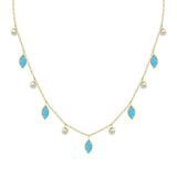 Blue Green Opal Drops of Spring Necklace