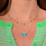 Blue Green Opal Drops of Spring Necklace