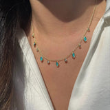 Blue Green Opal Drops of Spring Necklace
