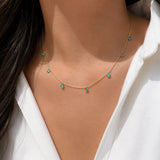 Blue Green Opal Dew Drops Reversible Necklace