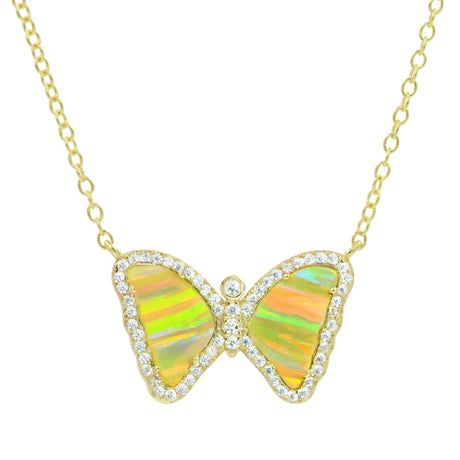 Yellow Opal Mini Butterfly Necklace
