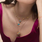 Black Opal Dew Drops Reversible Necklace