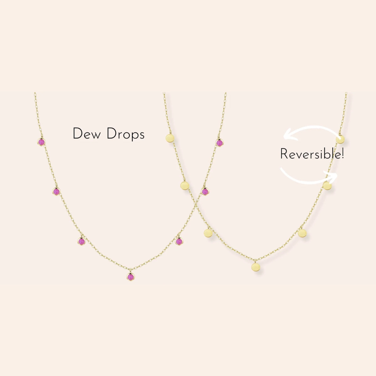 White Opal Dew Drops Reversible Necklace