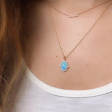 Blue Green Opal Hamsa Necklace