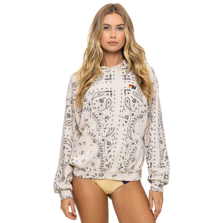 Aviator Nation Vintage White Bandana Pullover Relaxed Hoodie