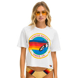 Aviator Nation White Aviator Nation Small Logo Boyfriend Tee