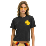 Aviator Nation Charcoal Smiley 2 Boyfriend Tee
